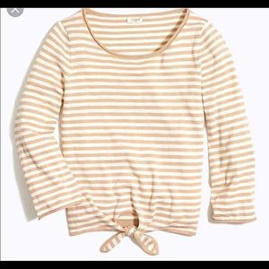 J CREW Striped Tie Front Sweater